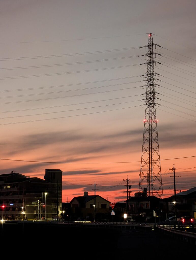 Pixel10proで撮影した夕焼け写真。