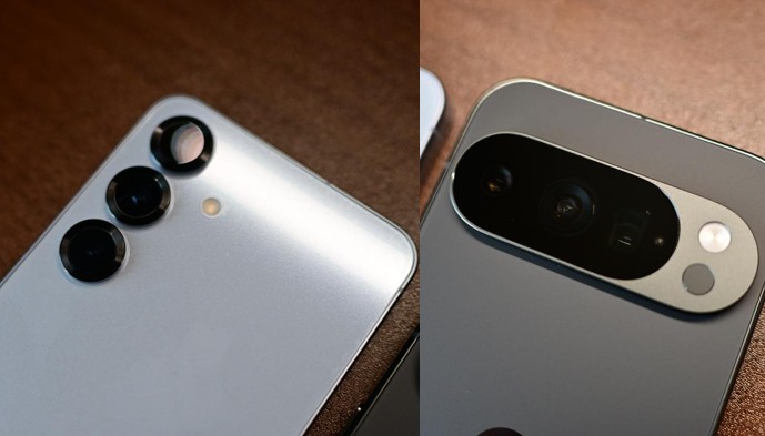 galaxy s25とPixel10proのカメラ部。