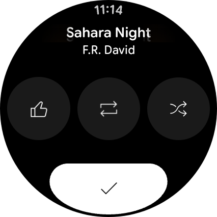 Pixel Watch 4 YouTube Musicの曲ループボタン