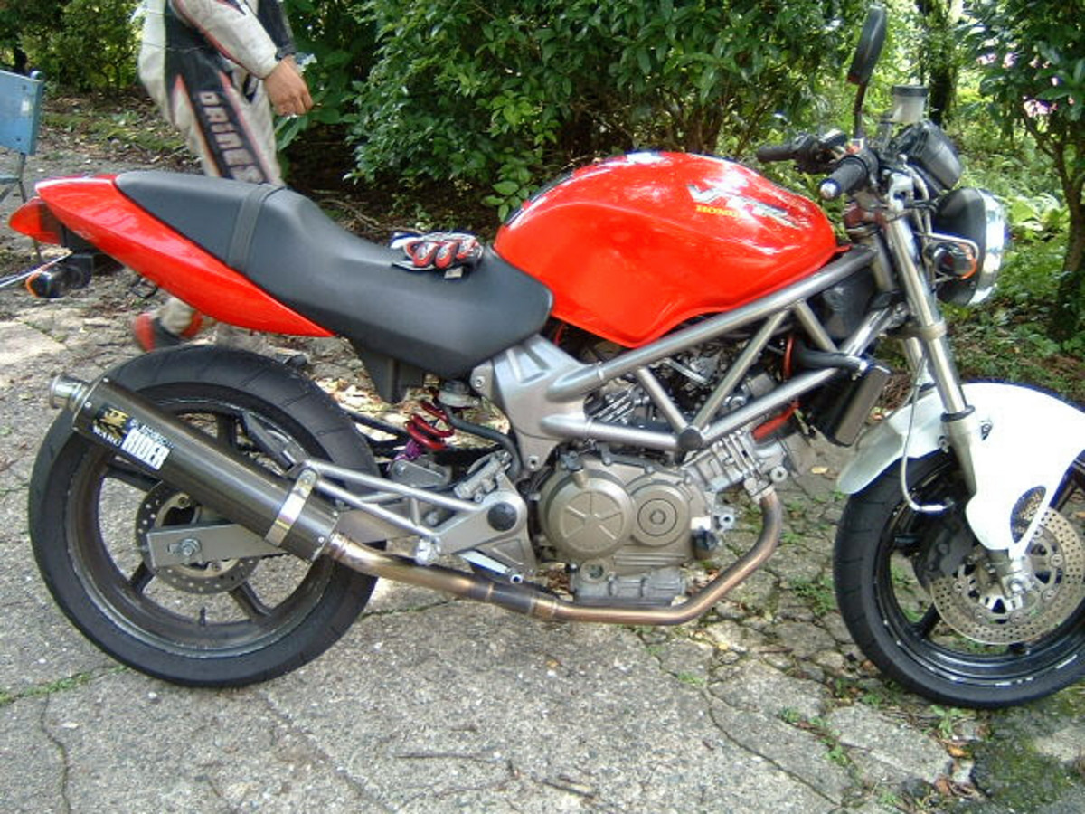 峠とVTR250の写真
