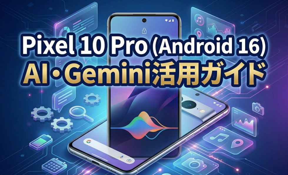 Android 16のGemini設定画面とPixel 10 Proの実機操作イメージ