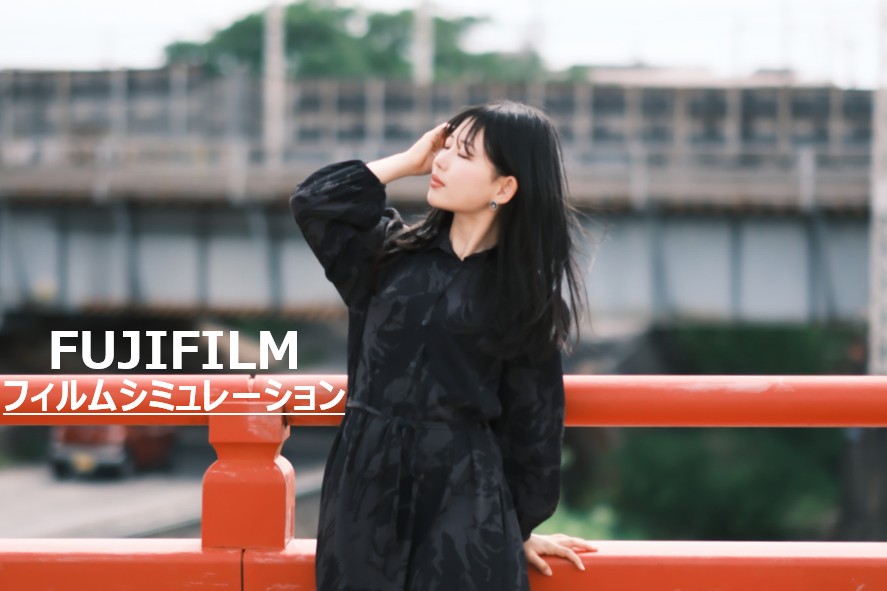 FUJIFILM X-T5と清州城前でモデル ぬぬさんのポートレート