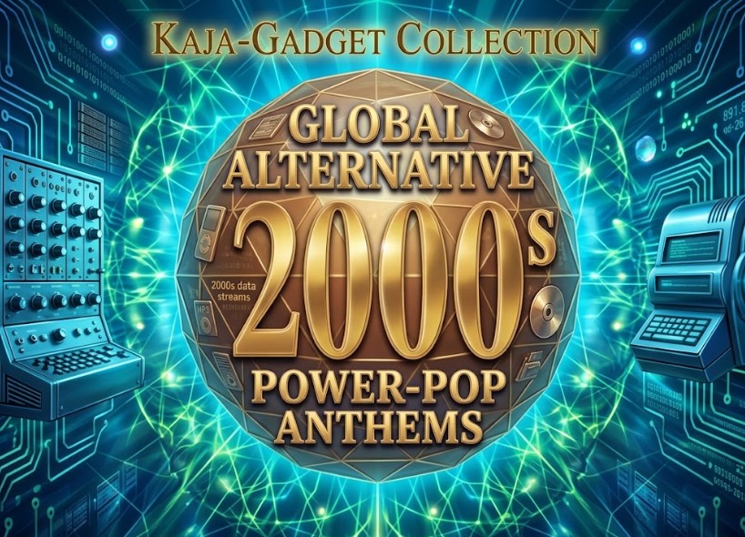 2000年代のポップパンクとパワーポップのアンセムをイメージしたサイバー調のグラフィック