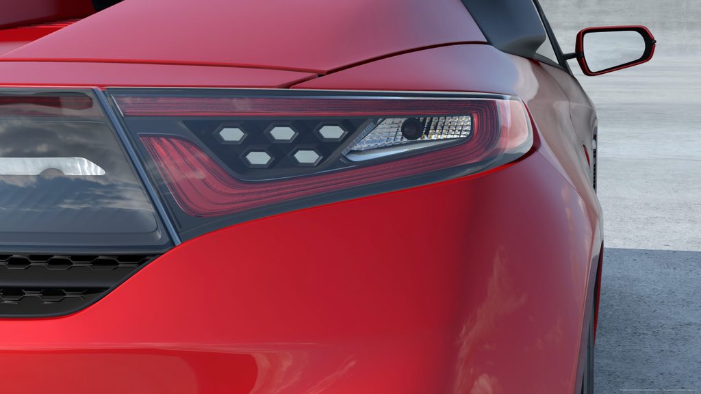 GT7で忠実に再現されたS660テールランプ内部の六角形LEDとクリアレンズのアップ