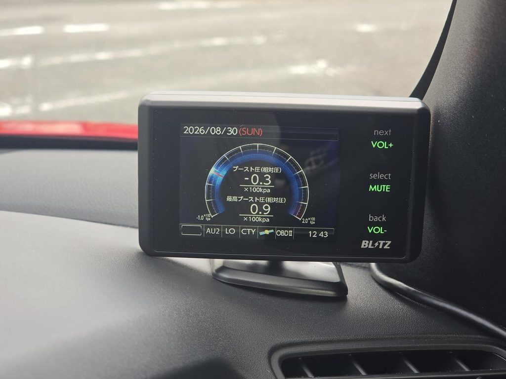 TL245Rの1画面ブースト計表示モード